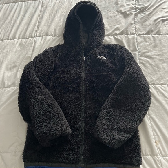 The North Face Mount Chimborazo Reversible Hoodie Puffer Fleece Jacket Coat L - Picture 2 of 3